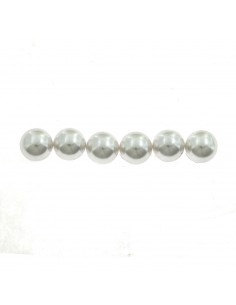 Lobe pearl earrings ø 10 mm. on white gold plated base 3 pairs in 925 silver