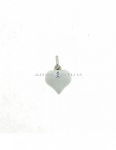 White enamel paired heart pendant white gold plated in 925 silver
