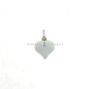 White enamel paired heart pendant white gold plated in 925 silver