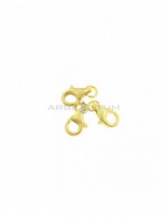 Yellow gold plated 925 silver carabiner clasps ø 11 mm (3 pcs.)
