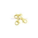 Yellow gold plated 925 silver carabiner clasps ø 11 mm (3 pcs.)