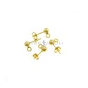 Attachments for earrings with ball ø 5 mm with open link yellow gold plated in 925 silver (4 pcs.)