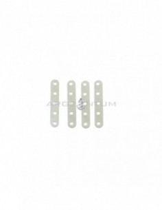 Spacer bars with 5 holes white gold plated in 925 silver (4 pcs.)