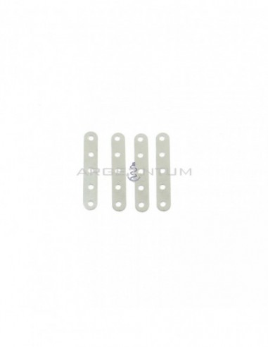 Spacer bars with 5 holes white gold plated in 925 silver (4 pcs.)