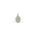 Miraculous medal pendant 18x11 mm white gold plated in 925 silver