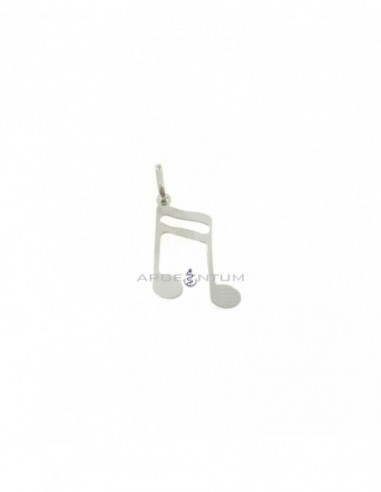 White gold-plated musical note pendant in 925 silver