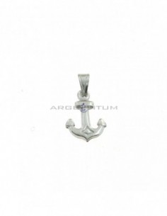 Pendant paired anchor white gold plated in 925 silver