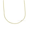 Yellow gold plated diamond rolo link chain in 925 silver (80 cm)