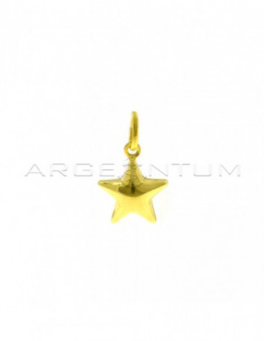 Yellow gold plated paired star pendant in 925 silver