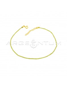 Yellow gold plated light green faceted zirconia anklet in 925 silver