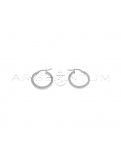 White gold plated hoop earrings ø 19 mm with bridge clasp in 925 silver