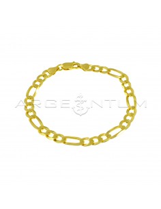 6.5 mm yellow gold plated 3 + 1 mesh bracelet in 925 silver