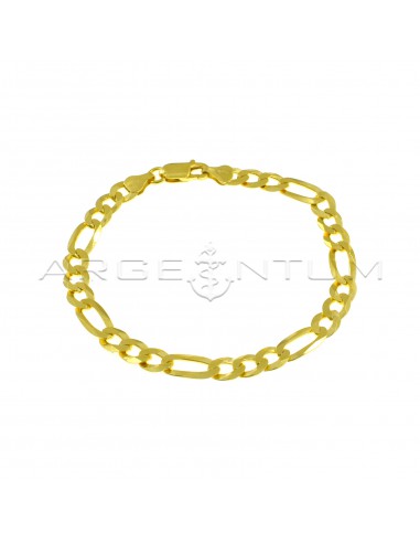 6.5 mm yellow gold plated 3 + 1 mesh bracelet in 925 silver
