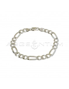 8.5 mm 3 + 1 mesh bracelet white gold plated in 925 silver