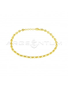 Yellow gold plated 4 mm marine mesh anklet in 925 silver