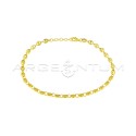 Cavigliera maglia marina da 4 mm placcata oro giallo in argento 925