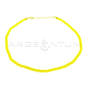 Yellow swarovski necklace, yellow gold plated in 925 silver