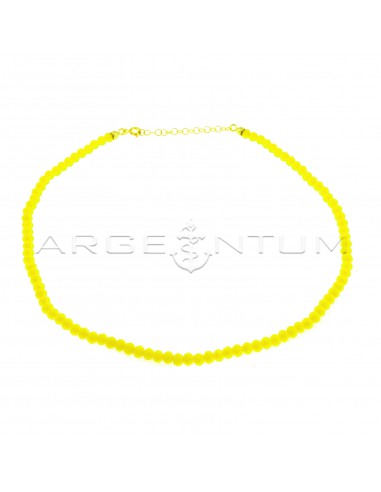 Yellow swarovski necklace, yellow gold plated in 925 silver