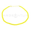 Yellow swarovski necklace, yellow gold plated in 925 silver
