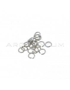 White gold plated counter links ø 5 mm in 925 silver (20 pcs)