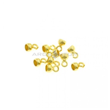 Terminali a cera lacca da ø 4 mm con maglia aperta placcati oro giallo in argento 925 (10 pz.)