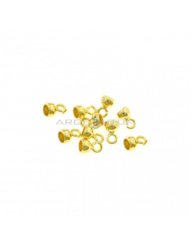 Terminali a cera lacca da ø 4 mm con maglia aperta placcati oro giallo in argento 925 (10 pz.)