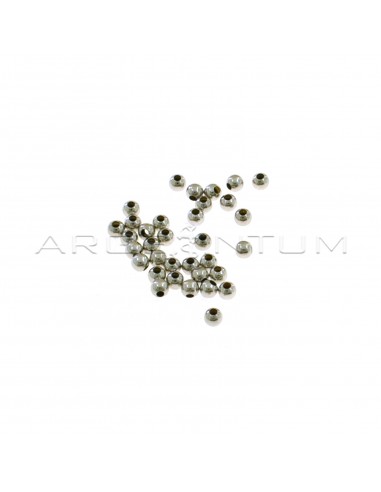 Crimp pins ø 3 mm white gold plated in 925 silver