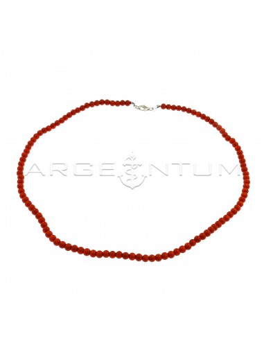 Coral paste ball necklace ø 4 mm with...