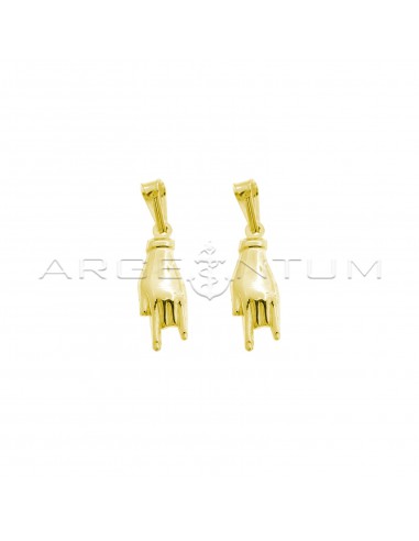Hand pendants with horns yellow gold plated in 925 silver (2 pcs.)