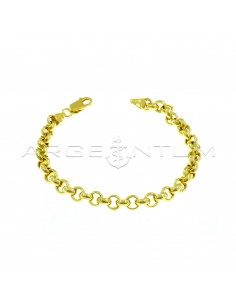 Rolo mesh bracelet ø 6.5 mm yellow gold plated in 925 silver