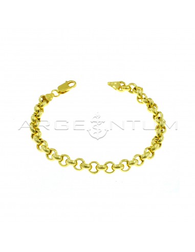 Rolo mesh bracelet ø 6.5 mm yellow gold plated in 925 silver