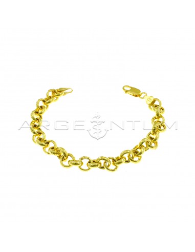 Rolo link bracelet ø 8.5 mm yellow gold plated in 925 silver