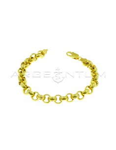 Rolo mesh bracelet ø 9 mm yellow gold plated in 925 silver