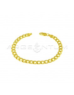 Yellow gold plated 6.5 mm curb mesh bracelet in 925 silver
