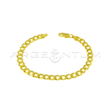 Yellow gold plated 6.5 mm curb mesh bracelet in 925 silver