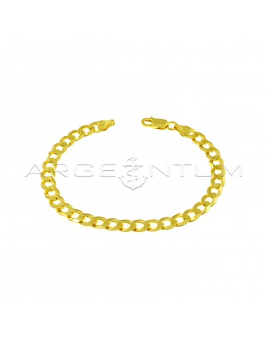 Yellow gold plated 6.5 mm curb mesh bracelet in 925 silver
