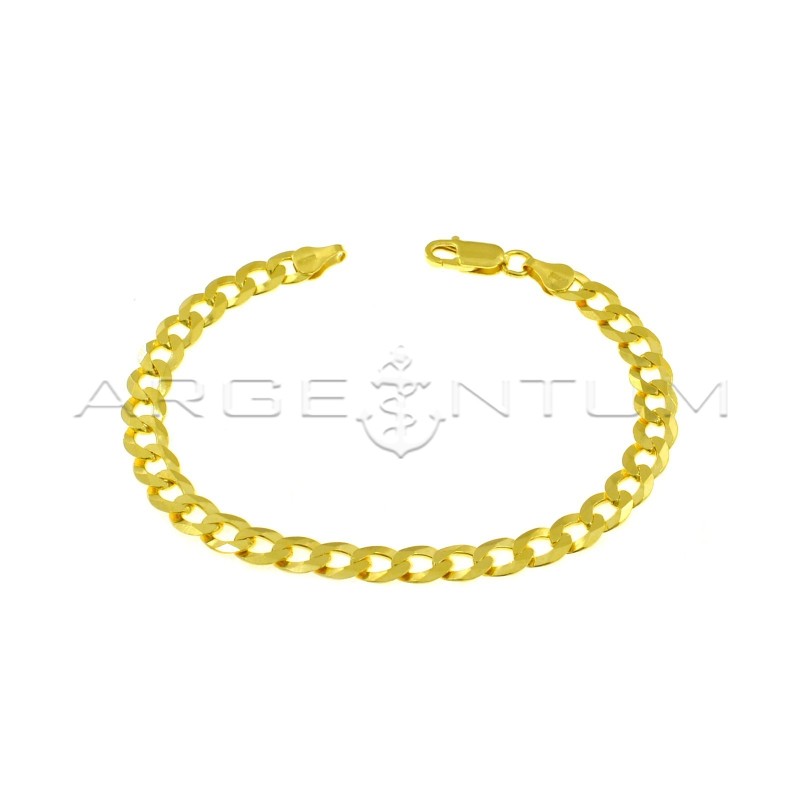 Yellow gold plated 6.5 mm curb mesh bracelet in 925 silver