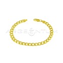 Yellow gold plated 6.5 mm curb mesh bracelet in 925 silver