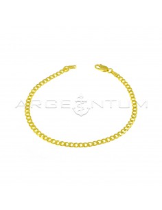 Yellow gold plated 3 mm curb mesh bracelet in 925 silver