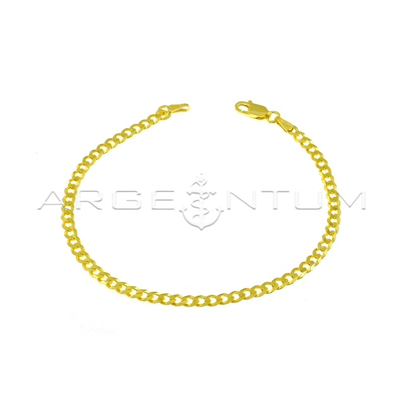 Bracciale maglia grumetta da 3 mm placcato oro giallo in argento 925