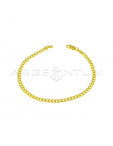 Yellow gold plated 3 mm curb mesh bracelet in 925 silver