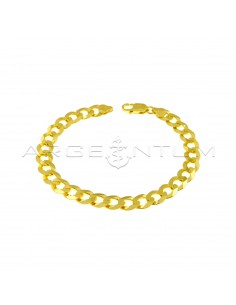 Yellow gold plated 8.5 mm curb mesh bracelet in 925 silver