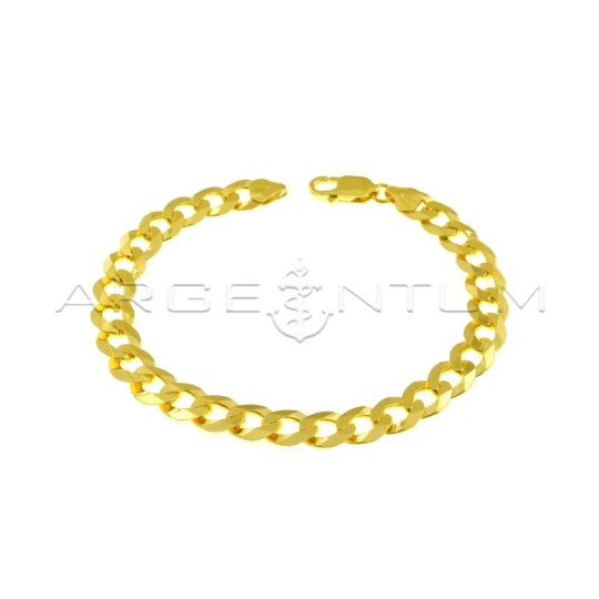 Yellow gold plated 8.5 mm curb mesh bracelet in 925 silver