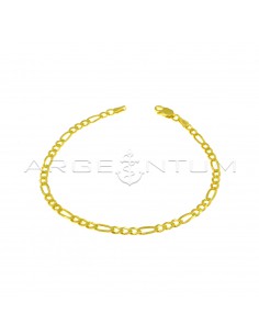 3 + 1 3 mm yellow gold plated mesh bracelet in 925 silver