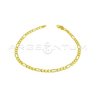 Bracciale maglia 3+1 da 3 mm placcato oro giallo in argento 925