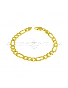 7.5 mm 3 + 1 mesh bracelet yellow gold plated in 925 silver