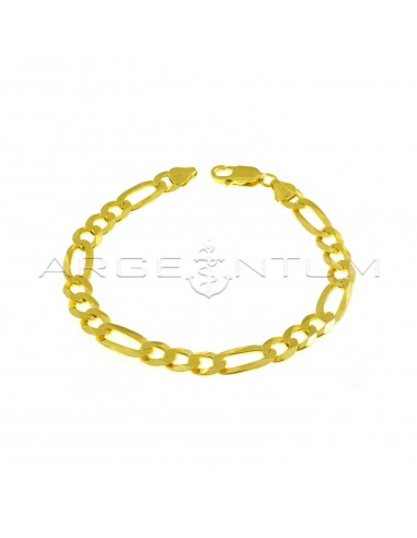 7.5 mm 3 + 1 mesh bracelet yellow gold plated in 925 silver
