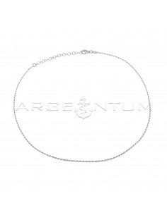 White gold plated 1.5 mm rope link necklace in 925 silver