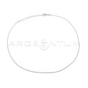 Collarino maglia funetta da 1,5 mm placcato oro bianco in argento 925