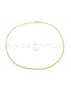 Yellow gold plated 1.5 mm rope link necklace in 925 silver